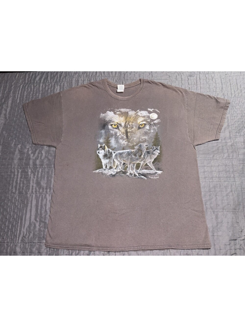 Vintage Y2K Lost Creek Outfitters Wolf T Shirt 2XL Gildan Heavy Cotton Wolves